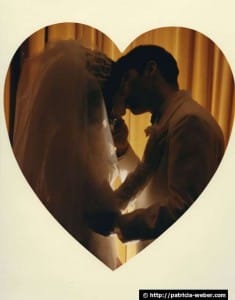 wedding kiss in a heart