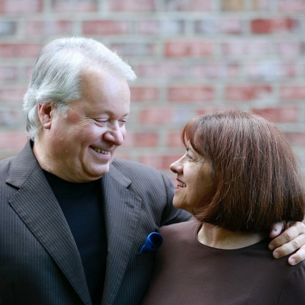 My husband and I one year before his death.